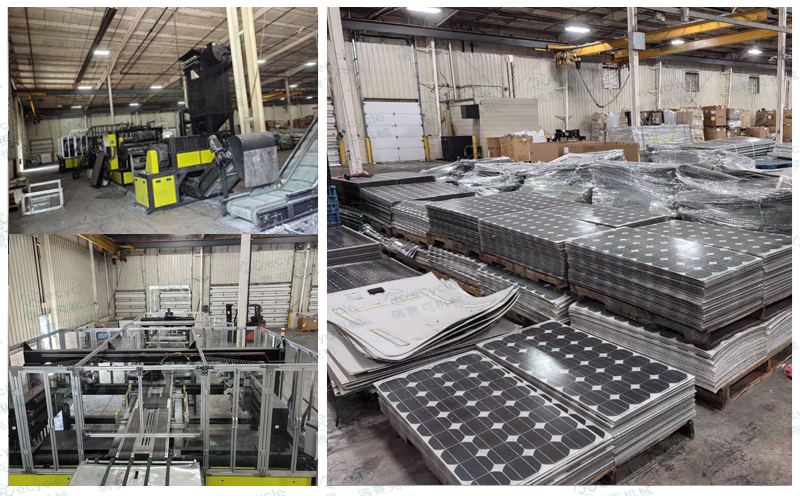 美國廢舊光伏板拆解分離設(shè)備現(xiàn)場圖